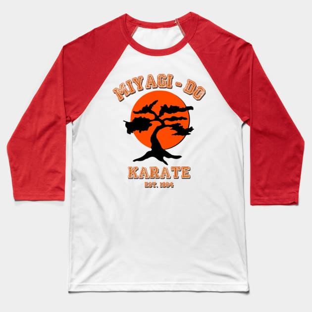 Miyagi Do Karate Kid Bonsai Tree Baseball T-Shirt by Scar